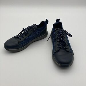 Traq By Alegria Leather Walking Shoes Navy Blue Black Women's Size EU 36 US 5.5